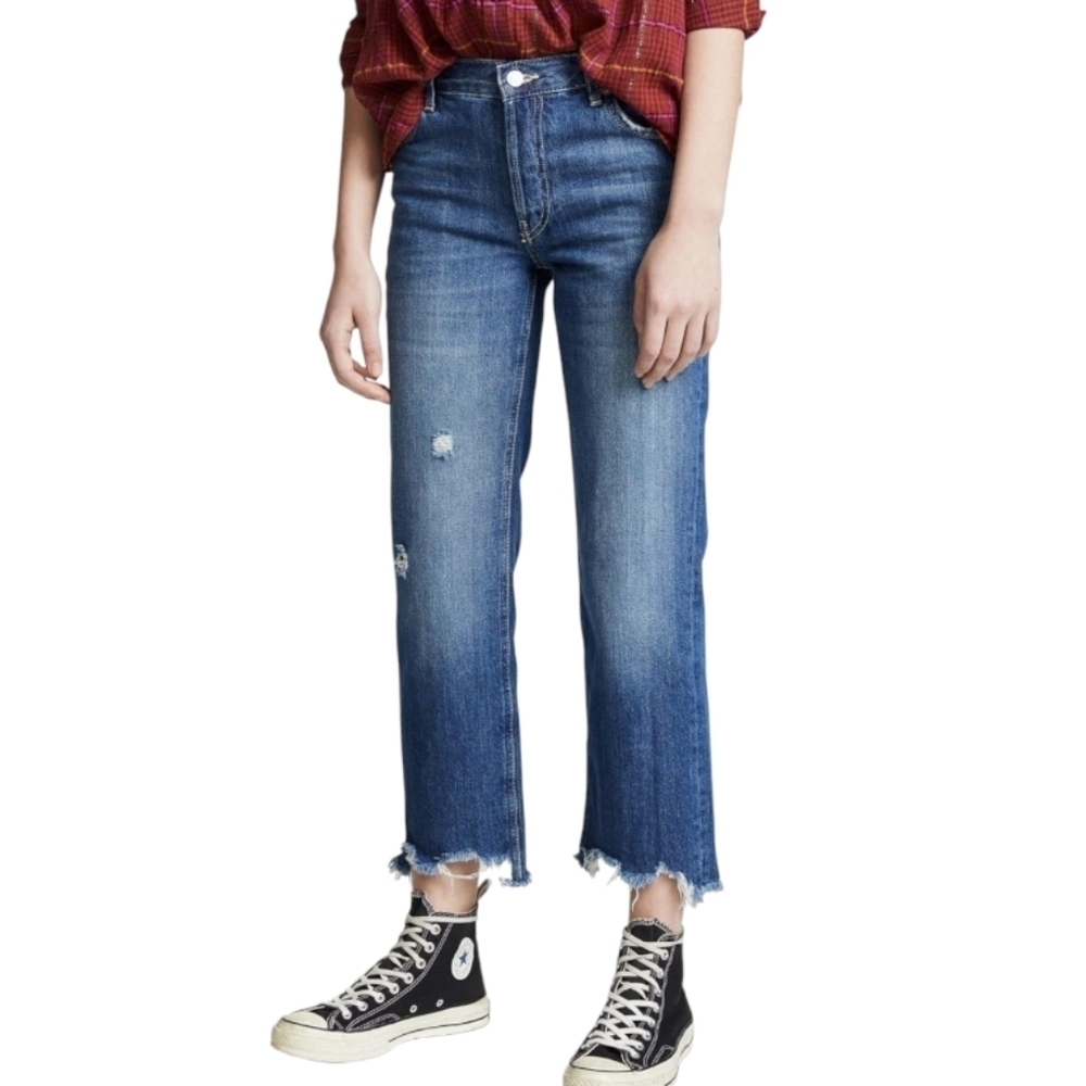 We The Free Womens Cropped Distressed 100% Cotton Jeans Size‎ 24